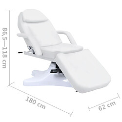 vidaXL Table de massage Blanc 180x62x(86,5-118) cm pas cher