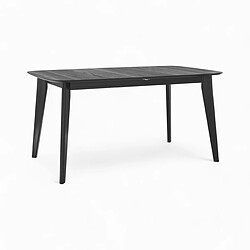 Rendez Vous Deco Table et chaise 4 personnes Oman en velours et bois noir pas cher