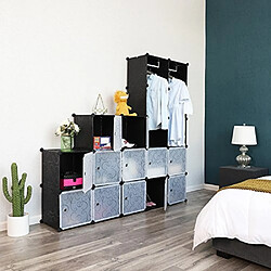 Acheter Armoire Etagère de Rangement en Plastique Noire Imprimée LPC30H SONGMICS®