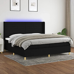 Sommier à lattes,Cadre à lattes de lit et matelas et LED pour Adulte Noir 200x200 cm Tissu -MN23875 