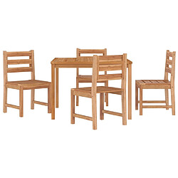 Avis Salle à dîner de jardin 5 pcs,Table et chaise à manger Bois de teck massif -MN11302