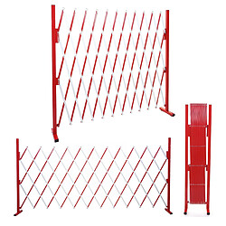 Mendler Grillage HWC-B34, grille protectrice télescopique, aluminium rouge/blanc ~ hauteur 153cm, largeur 36-300cm