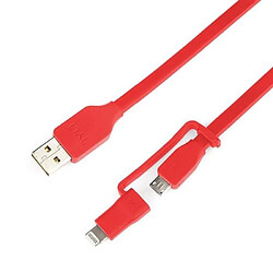 TYLT Câble de chargement a double connectique micro USB / appareils Apple - 30cm - Rouge