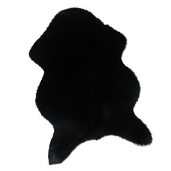 Acheter antidérapant imitation laine fourrure tapis chaise coussin chambre faux tapis noir