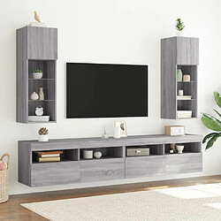 Avis Maison Chic Meuble TV avec lumières LED, Banc TV pour salon, Meuble de rangement sonoma gris 30,5x30x90 cm -GKD17057