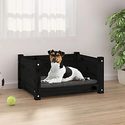 Maison Chic Niche Lit pour chien | Panier couchage pour chien Noir 55,5x45,5x28 cm Bois massif de pin -GKD37389