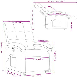 vidaXL Fauteuil inclinable de massage électrique Crème Tissu pas cher