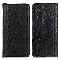 Etui en PU texture litchi, absorption magnétique noir pour votre Samsung Galaxy A13 5G