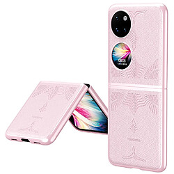 Coque en TPU + PU galvanoplastie rose pour votre Huawei P50 Pocket