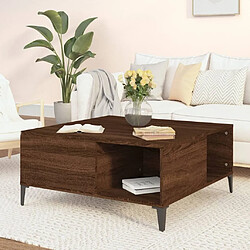 vidaXL Table basse chêne marron 80x80x36,5 cm bois d'ingénierie