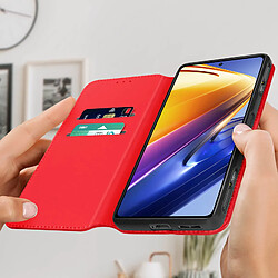 Avis Avizar Housse Xiaomi Poco F4 GT Clapet Magnétique Portefeuille Support Vidéo rouge