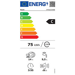 Lave-vaisselle 60cm 14 couverts 42db - sms6zcw08e - BOSCH