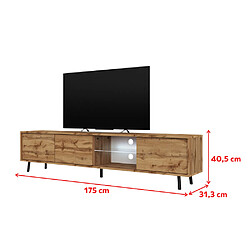 Acheter Selsey Meuble tv - GALHAD - 175 cm - chêne wotan - éclairage LED