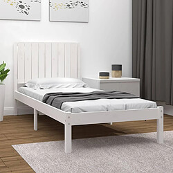 vidaXL Cadre de lit sans matelas blanc 90x190 cm bois de pin massif