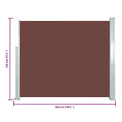 vidaXL Auvent latéral rétractable 120 x 300 cm Marron pas cher