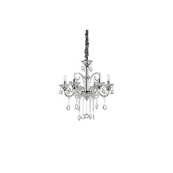 Ideal Lux Chandelier sans abats jours Colossal Verre Transparent 6 ampoules 80cm