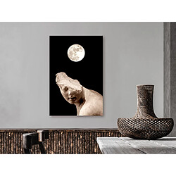 Decoshop26 Tableau toile de décoration murale impression premium en 1 partie sur châssis en bois motif Lune et statue 20x30cm 11_0014249