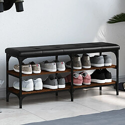 Maison Chic Banc à chaussures | Meuble de rangement à chaussures Meuble d'Entrée chêne marron 102x32x47 cm bois d'ingénierie -MN41116