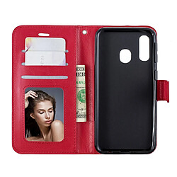 Acheter Wewoo Housse Coque Étui en cuir à rabat horizontal pour texture Crazy Horse avec porte-cartes et fentes cartes et portefeuille et cadre photo Galaxy A20E rouge