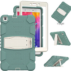 Coque en TPU + silicone, antichoc avec béquille vert émeraude/blanche pour votre Samsung Galaxy Tab A 8.0 Wi-Fi (2019) SM-T290/T295