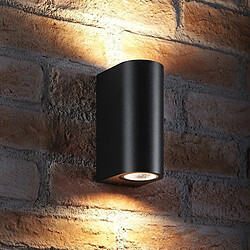 Applique murale LED noire ronde double lampe GU10 Applique murale jardin entrée maison IP65 COULEUR NOIRE