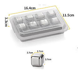 Acheter 8x Glaçons En Acier Inoxydable Glaçons Réutilisables Pierres à Whisky Pour Boissons