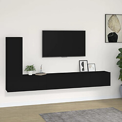 vidaXL Ensemble de meubles TV 3 pcs Noir Bois d'ingénierie