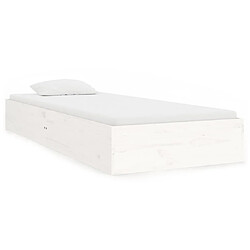 vidaXL Cadre de lit sans matelas blanc bois massif 90x190 cm