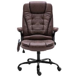 Helloshop26 Chaise fauteuil siège de bureau informatique étude de massage foncé similicuir daim brun 02_0024013