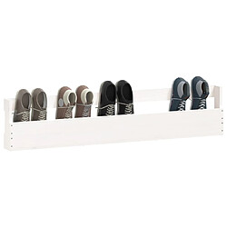 Avis vidaXL Étagères à chaussures murales 2 pcs Blanc 110x9x23cm Pin massif