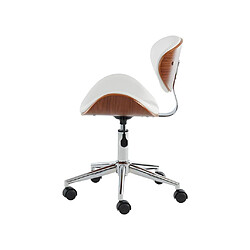 Acheter Vente-Unique Chaise de bureau MONTENEGRO - Hauteur Ajustable - Simili - Noyer et Blanc