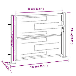 vidaXL Portail de jardin 100x75 cm acier inoxydable pas cher