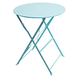 Table de Terrasse Bleu Turquoise en Acier Ronde 600 mm - Bolero