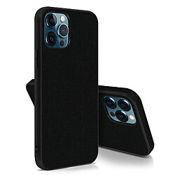 Avizar Coque iPhone 12 Pro Max Hybride Finition Tissu Anti-traces Lavable noir