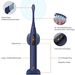 Universal Brosse à dents acoustique avec écran tactile IPX7 imperméable à l'eau 3 modes d'application Brosse à dents Adulte Recharge rapide | Brosse à dents électrique pas cher