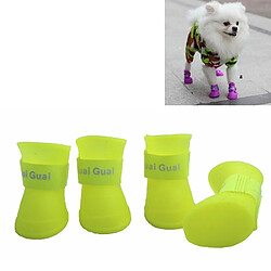 Wewoo Belles chaussures chien chiot couleur jaune bonbon caoutchouc bottes imperméables de pluie, L, taille: 5,7 x 4,7 cm