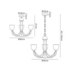 Avis Luminaire Center Suspension Cooper Nickel satiné 3 ampoules 41cm