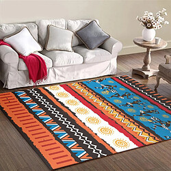 Avis Universal Tapis orange tapis bleu imprimé géométrique tapis de style ethnique tribal africain chambre à coucher tapis de cuisine rayé | Tapis (45 * 75 cm)