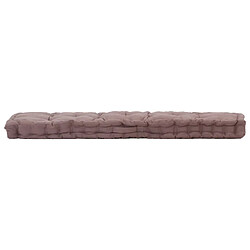 vidaXL Coussin de plancher de palette Coton 120x40x7 cm Taupe