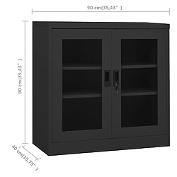 vidaXL Armoire de bureau Anthracite 90x40x90 cm Acier pas cher