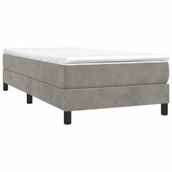 Avis Maison Chic Lit Adulte - Lit simple Lit à sommier tapissier et matelas moelleux - Meuble de Chambre - Gris clair 90x190 cm Velours -MN60719