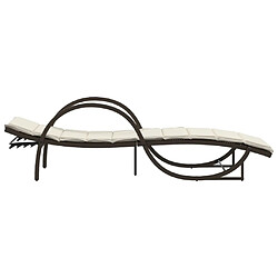 Acheter vidaXL Chaise longue avec coussin marron 60x199x42 cm résine tressée