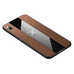 Wewoo Coque Souple Pour Huawei Enjoy 9 XINLI Tissu de couture Antichoc TPU Housse de protection Marron