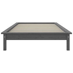 Acheter vidaXL Cadre de lit sans matelas gris 90x200 cm bois massif