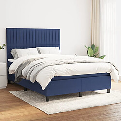 Maison Chic Lit Adulte - Lit simple Lit à sommier tapissier avec matelas moelleux - Meuble de Chambre - Bleu 140x190 cm Tissu -MN74650