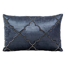 Coussin Romimex Bleu foncé Velours 45 x 10 x 30 cm