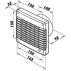 Vents Ventilateur de maison / salle de bain avec store automatique - Diamètre : 100 mm