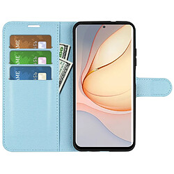 Etui en PU texture litchi, fermoir magnétique avec support, bleu pour votre ZTE nubia Z40 Pro