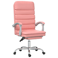 vidaXL Fauteuil de massage inclinable de bureau Rose Similicuir