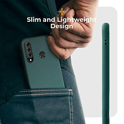 Moozy Minimalist Series Coque en silicone pour Huawei P30 Lite, bleu gris - Finition mate fine et souple en TPU